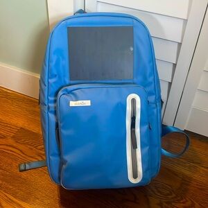 Brand new Birksun backpack solar powered to charge items while camping, hiking